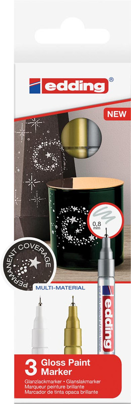 Glanslakmarker Edding 780 ronde punt 0,8mm assorti metallic (3)