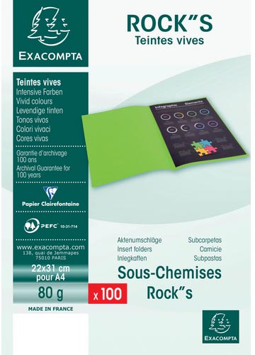 Dossiermap Exacompta Rock"s 80 karton 220x310mm 80g wit (100)