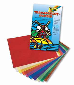 Transparant papier Folia 18,5x29,7cm assorti (10)