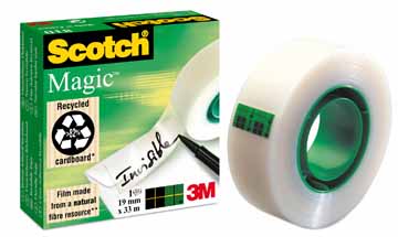 Plakband Scotch Magic Tape 19mm x 33m voor kleine afroller