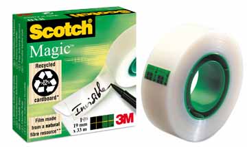 Plakband Scotch Magic Tape 19mmx33m voor kleine afroller