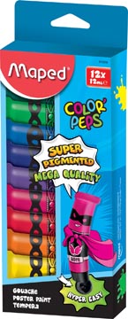Plakkaatverf Maped Color'Peps ophangdoos 12x12ml assorti (12)