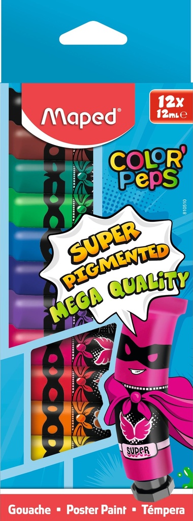 Plakkaatverf Maped Color'Peps ophangdoos 12x12ml assorti (12)