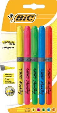 Markeerstift Bic Highlighter Grip assorti (5)