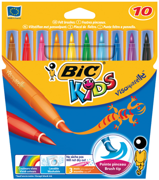 Penseelstift Bic kids visaquarelle assorti (10)