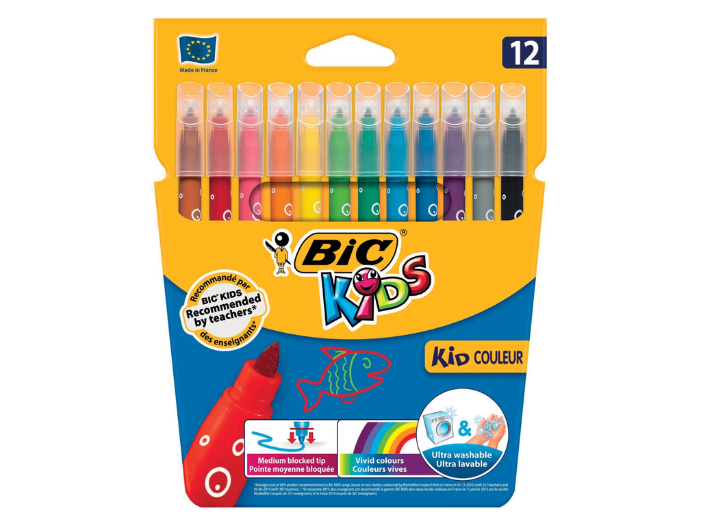 Viltstift Bic kids couleur medium assorti (12)