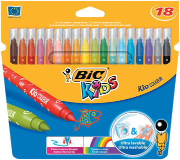 Viltstift Bic kids couleur medium assorti (18)