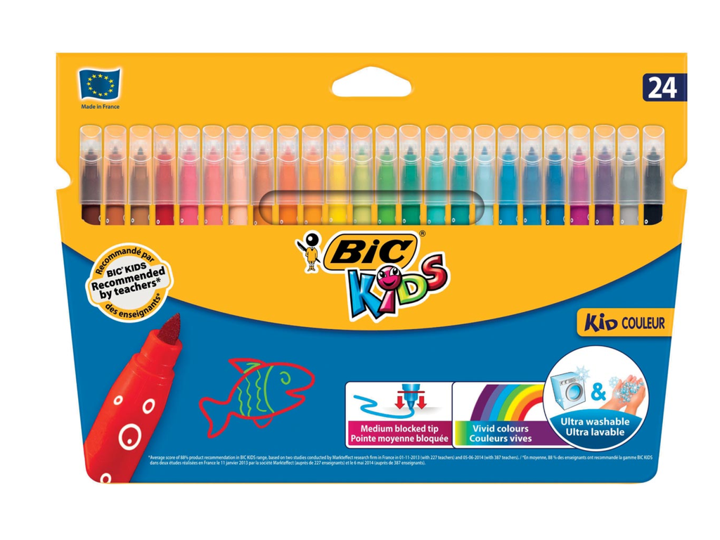 Viltstift Bic kids couleur medium assorti (24)