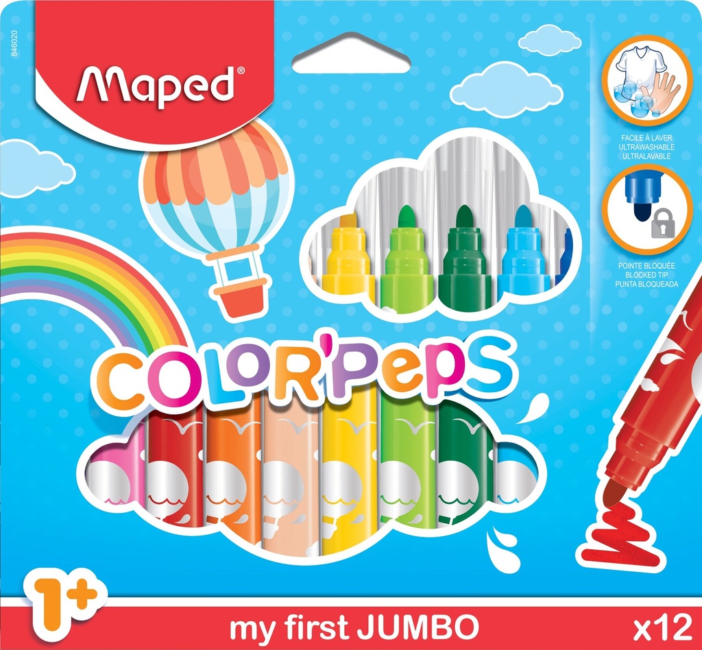 Viltstift Maped Color'Peps Jumbo Early Age assorti (12)