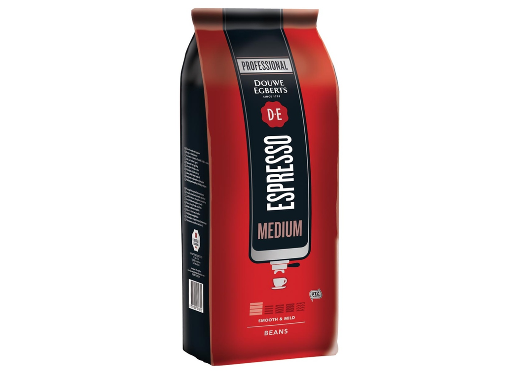 Koffiebonen Douwe Egberts Espresso Medium voor automaten 1kg
