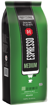 Koffiebonen Douwe Egberts Espresso Medium voor automaten 1kg