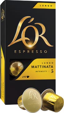 Koffiecapsules Douwe Egberts L'Or Espresso Lungo Mattinata Intensity 5 (10)