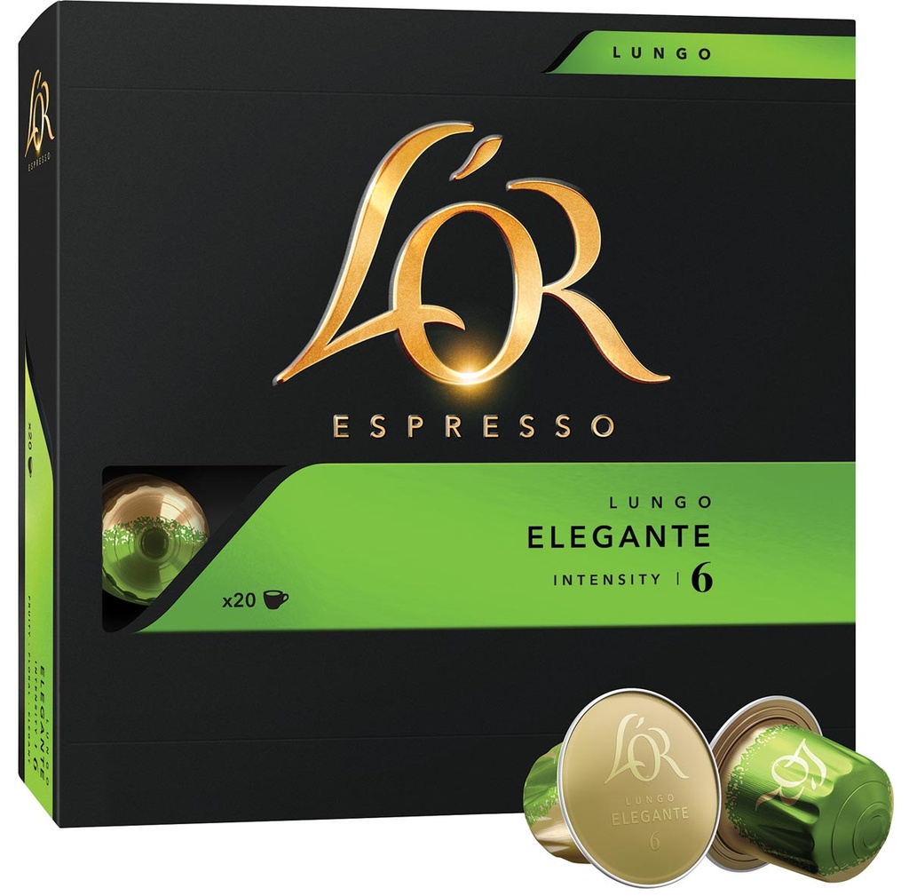 Koffiecapsules Douwe Egberts L'Or Espresso Lungo Elegante Intensity 6 (20)