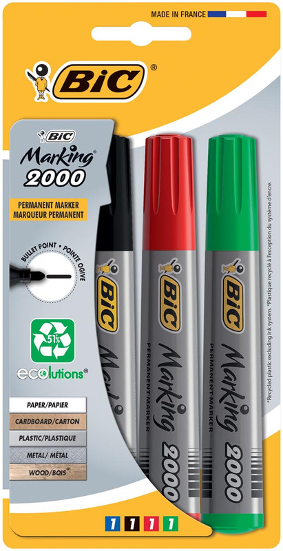 Permanente marker Bic 2000 assorti (4)