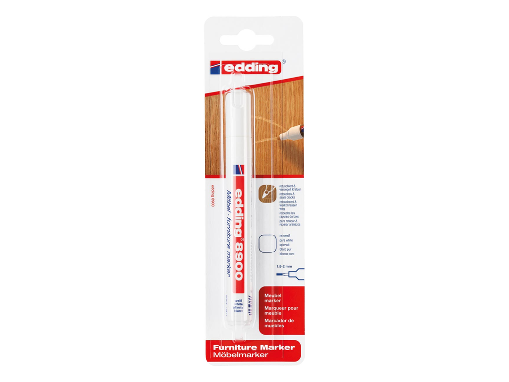 Marker Edding E8900 meubelen ronde punt 1,5-2mm wit