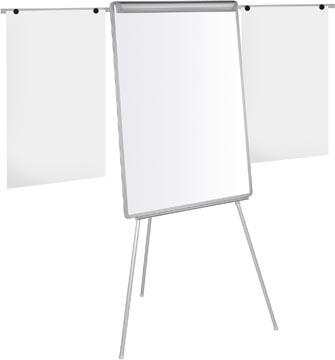 Flipchart Pergamy 75x107cm magnetisch met papierklem en 2 uitschuifbare armen