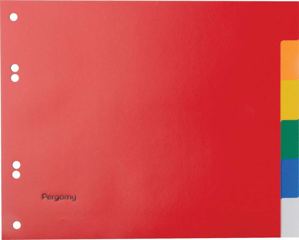 Tabbladen Pergamy PP A5 6-gaats 6 tabs assorti
