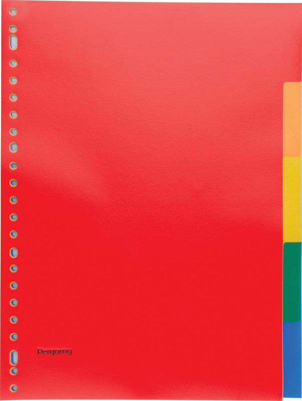 Tabbladen Pergamy PP A4 23-gaats 5 tabs assorti