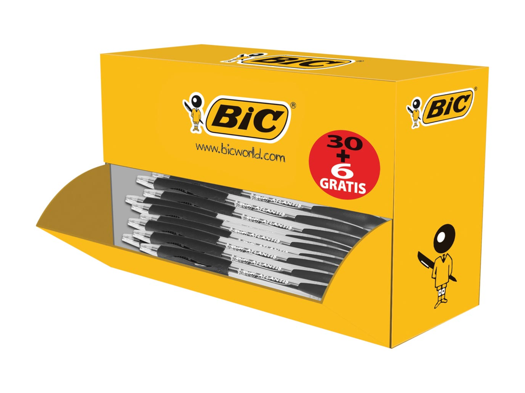 Balpen Bic Atlantis Classic zwart voordeelpak 30+6 gratis