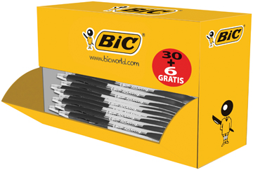 Balpen Bic Atlantis Classic zwart voordeelpak 30+6 gratis