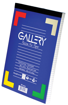 Schrijfblok Gallery geniet A5 geruit 100vel 70gr afscheurbaar