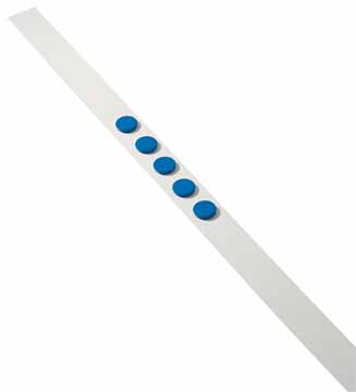 Zelfklevende magneetband Dahle 50mmx1m wit incl. 5 magneten blauw 32mm
