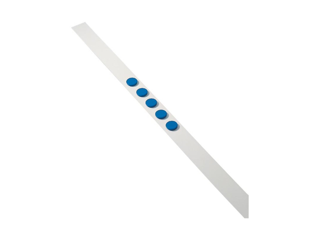 Zelfklevende magneetband Dahle 50mmx1m wit incl. 5 magneten blauw 32mm