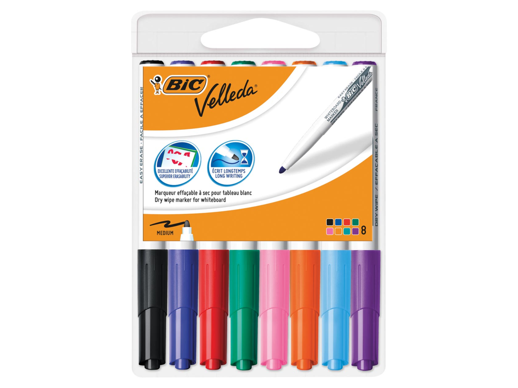 Whiteboardmarker Bic Velleda 1741 assorti (8)
