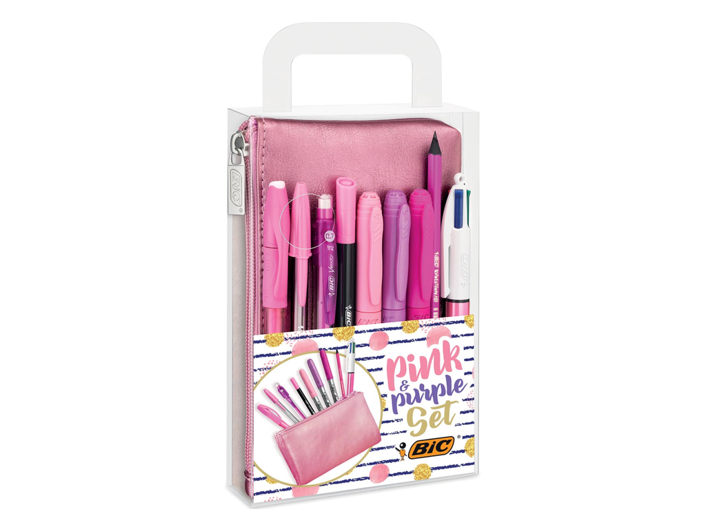 Schrijfset Bic Pink&Purple 10-delig