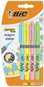 Markeerstift Bic Highlighter Grip Pastel assorti (4)