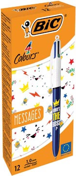 Balpen Bic 4 Colours Messages "Who's the boss?" (12)