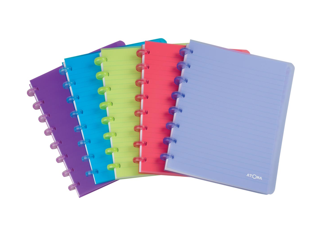 Schrift Atoma Trendy PP A4 gelijnd 144blz transparant assorti