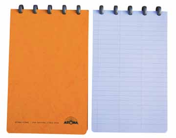 Schrift Atoma Lyon karton 135x210mm steno gelijnd 3 kolommen 128blz assorti