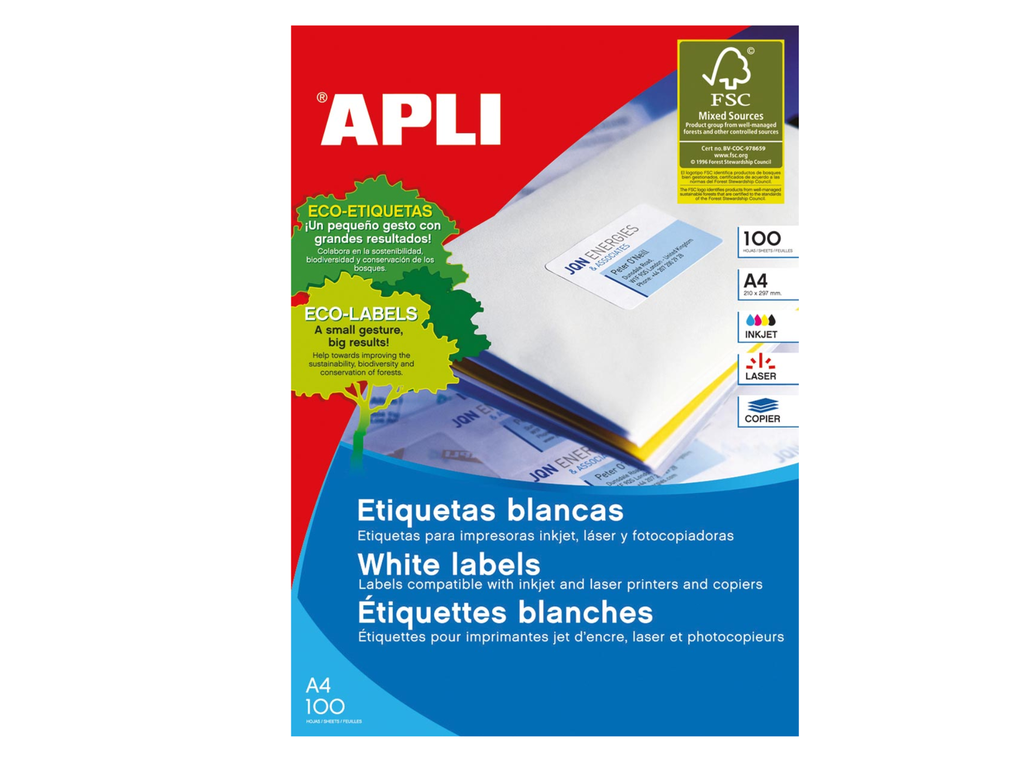 Etiketten Apli 14 etik/bl 105x42,4mm (100)