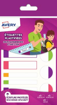 Etiketten Avery zelflaminerend assorti formaten en fluo kleuren (24)
