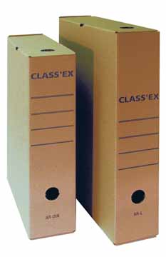 Archiefdoos Classex 251x365mm rug 80mm folio bruin