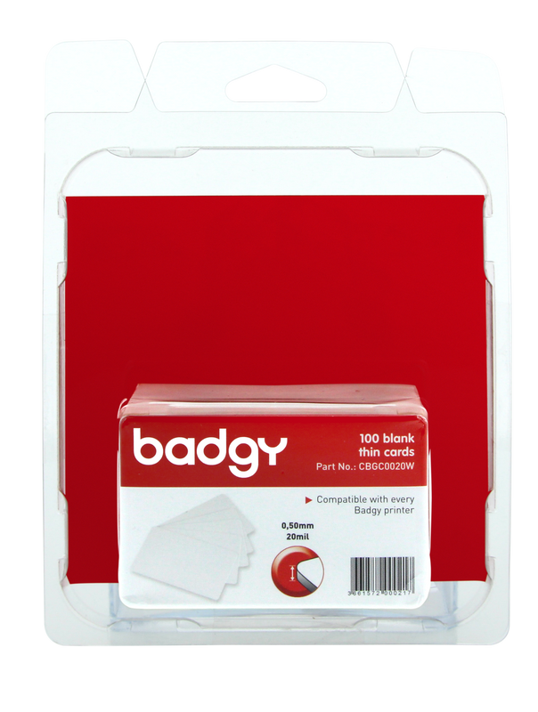 Kaarten Badgy voor badgeprinter 100 en 200 54x86mm dun 0,5mm (100)