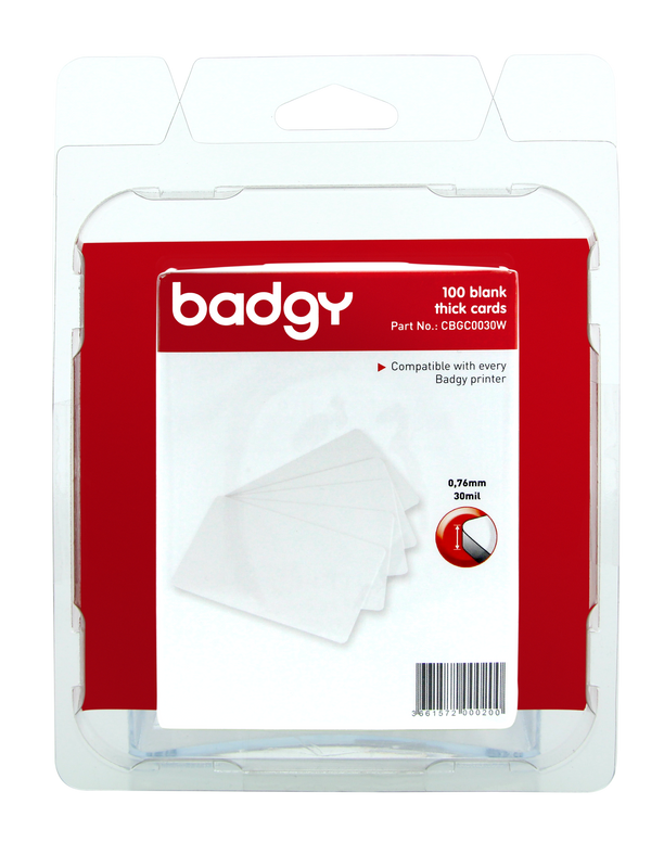 Kaarten Badgy voor badgeprinter 100 en 200 54x86mm dun 0,76mm (100)