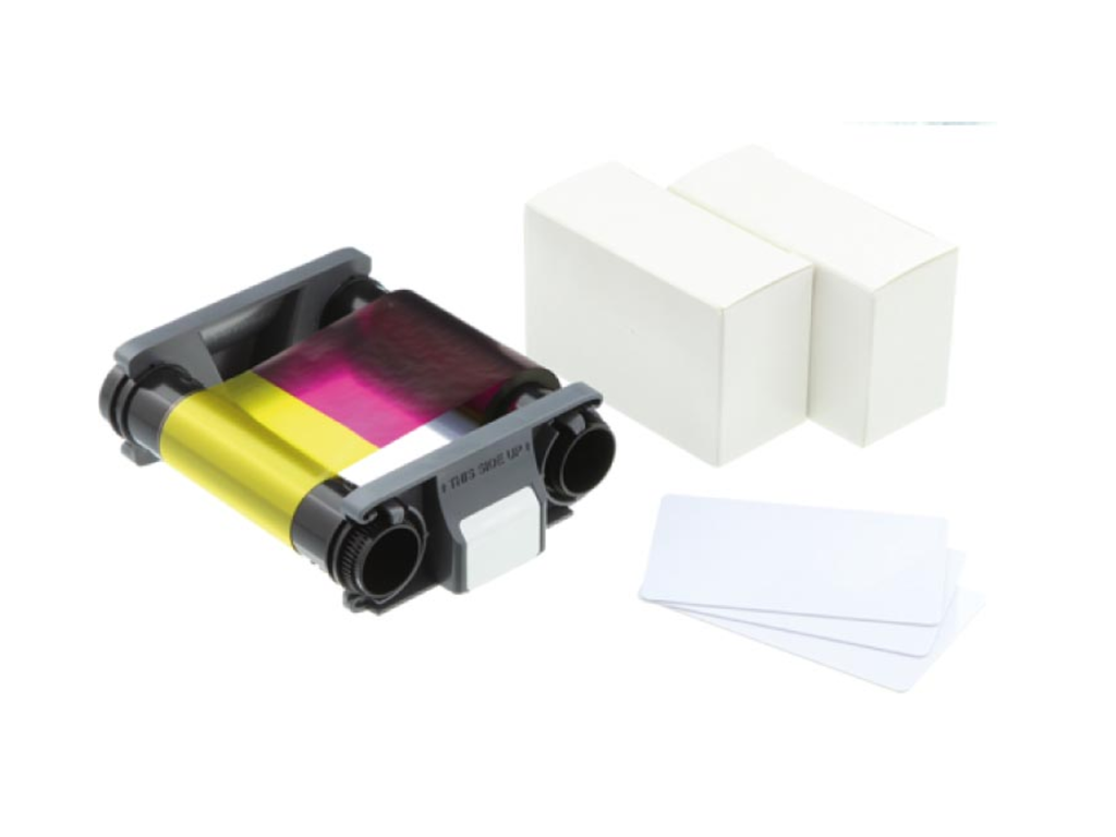 Kleurenlint Badgy voor badgeprinter 100 en 200 met 100 blanco kaarten 0,76mm