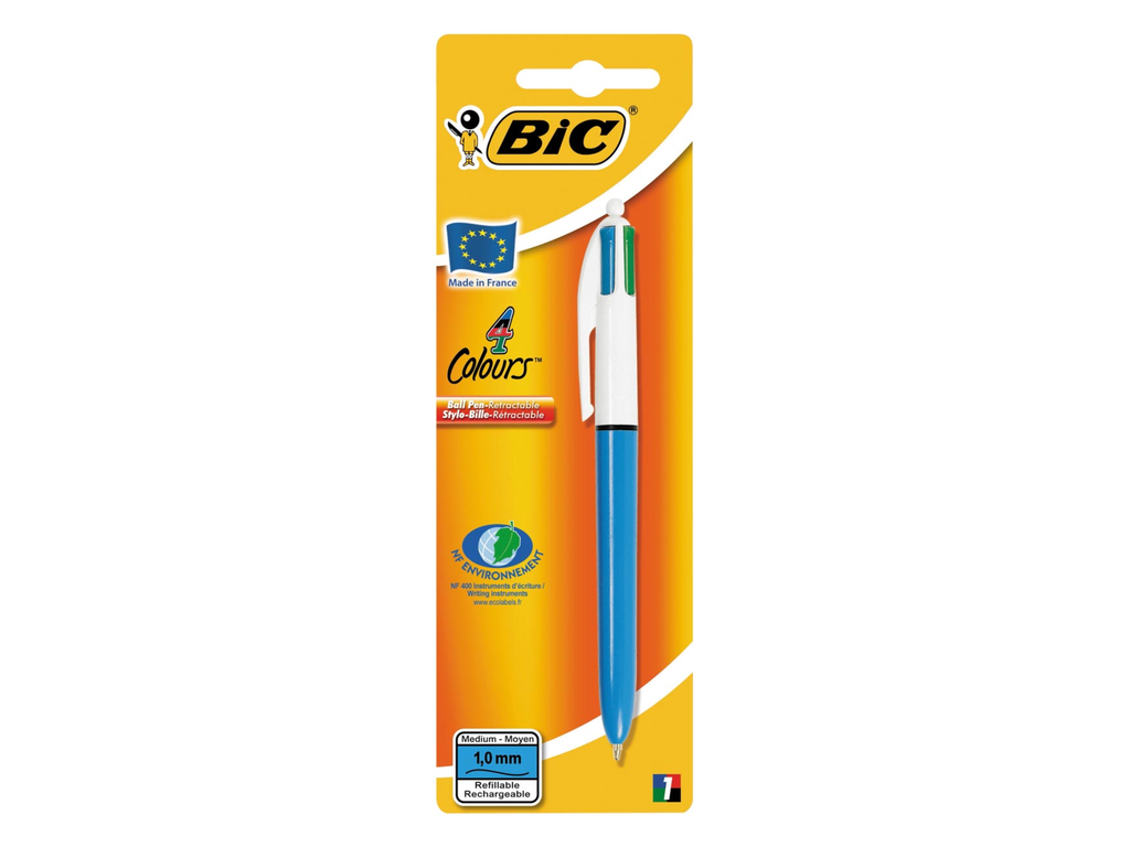 Balpen Bic 4 Colours 0,4mm medium blister