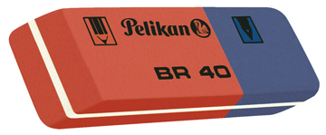 Gom duo Pelikan rood/blauw (40)