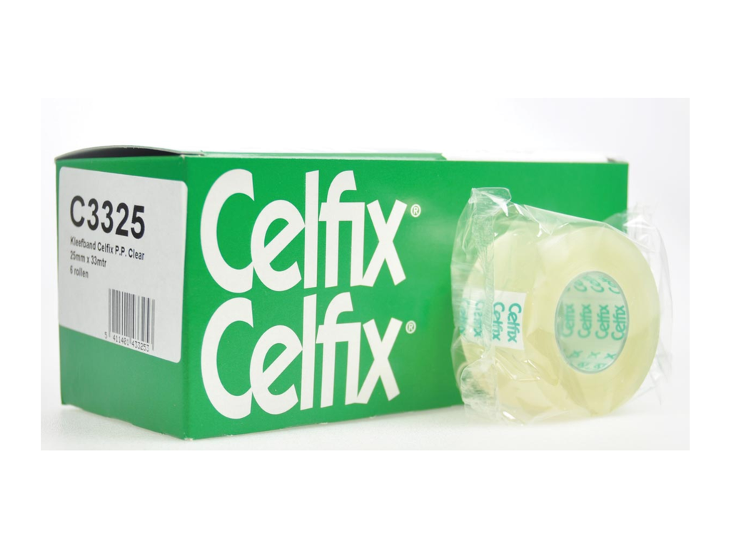 Plakband Celfix PP 25mmx33m voor kleine afroller