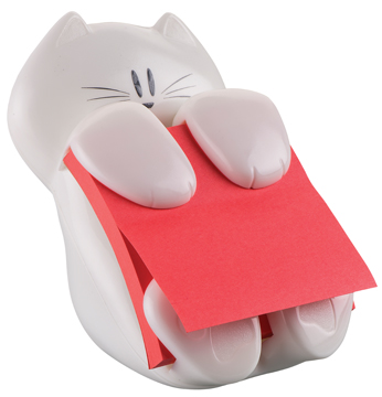 Z-Notes Post-It 76x76mm roze met dispenser kat