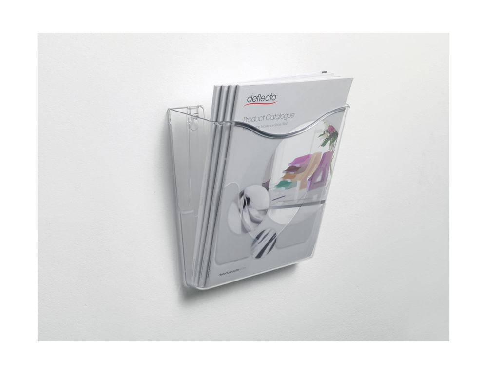 Folderhouder wand Deflecto DocuPockets A4 staand 1-vaks transparant