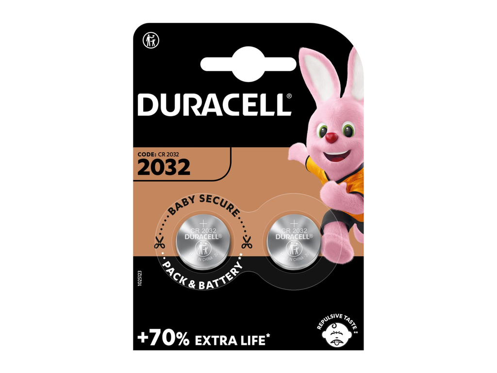 Knoopcelbatterij Duracell Electronics DL/CR2032 3V (2)
