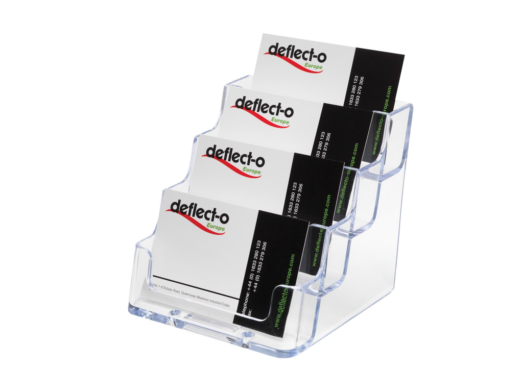 Visitekaarthouder Deflecto 4-vaks transparant
