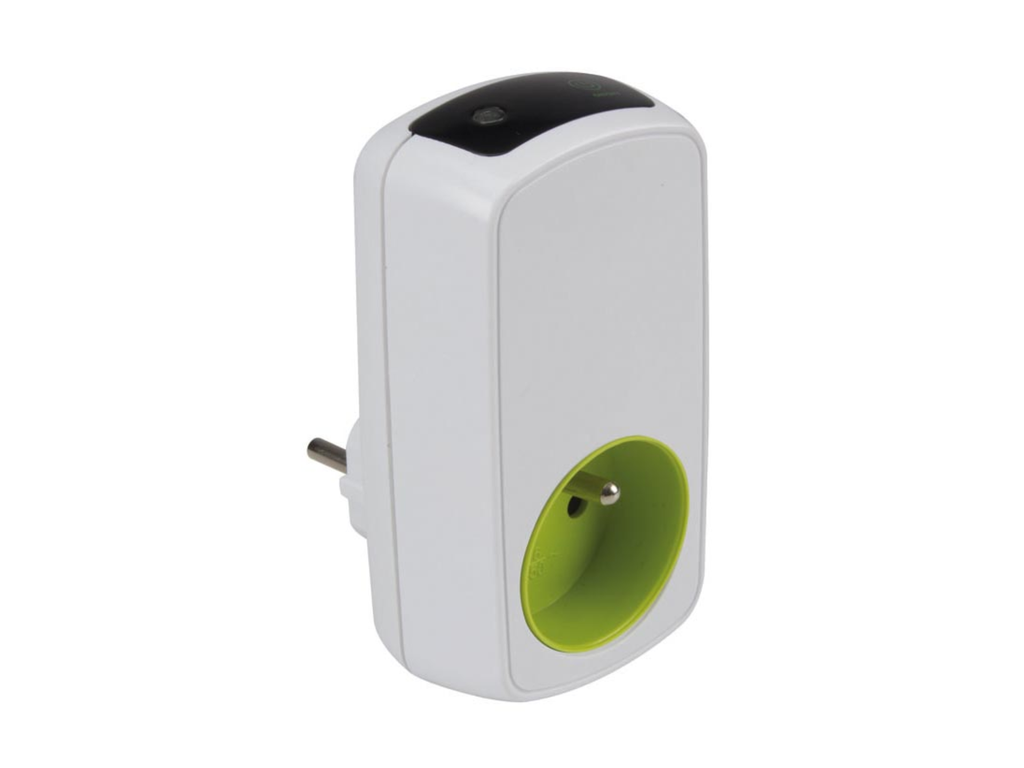 Contactdoos met timer Perel countdown wit BE