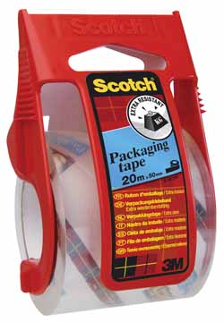 Afroller verpakkingstape Scotch PP 50mmx20m transparant