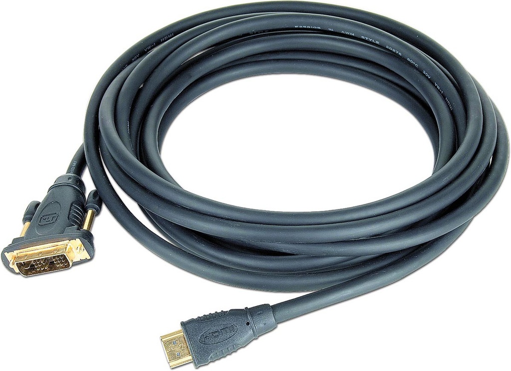 Kabel Cablexpert HDMI-stekker naar DVI-stekker 1,8m zwart