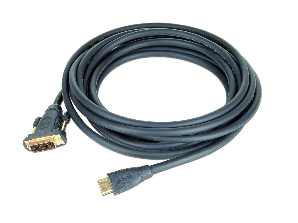 Kabel Cablexpert HDMI-stekker naar DVI-stekker 1,8m zwart